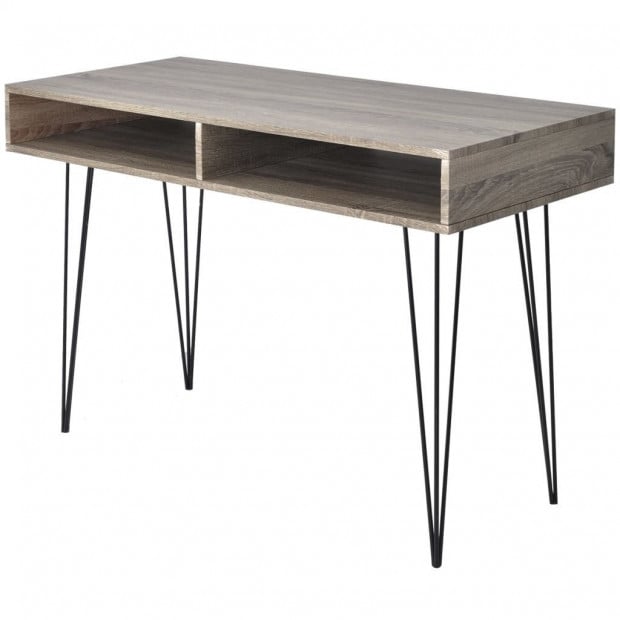 Desk With 2 Compartments Grey