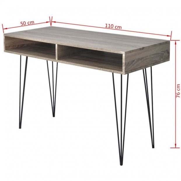 Desk With 2 Compartments Grey Image 4