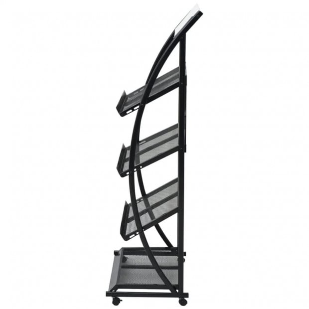 Magazine Rack 47x40x134 Cm Black And White A4 Image 3