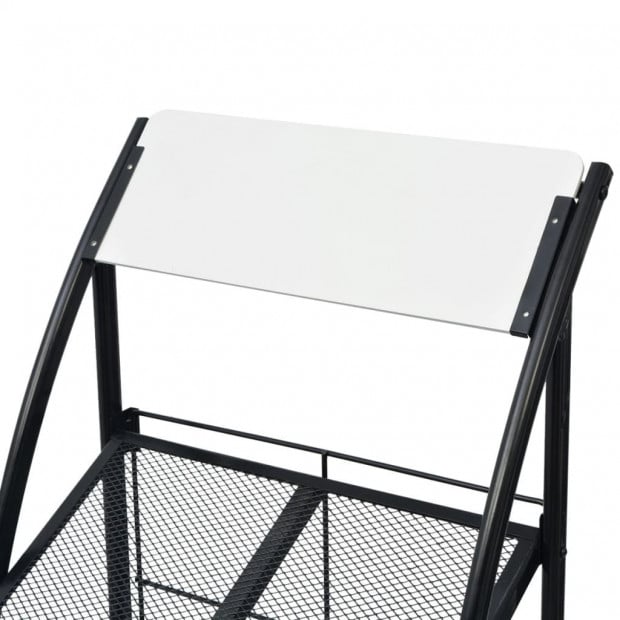 Magazine Rack 47x40x134 Cm Black And White A4 Image 4