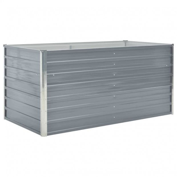 Raised Garden Bed 160x80x77 Cm Galvanised Steel Grey Image 2