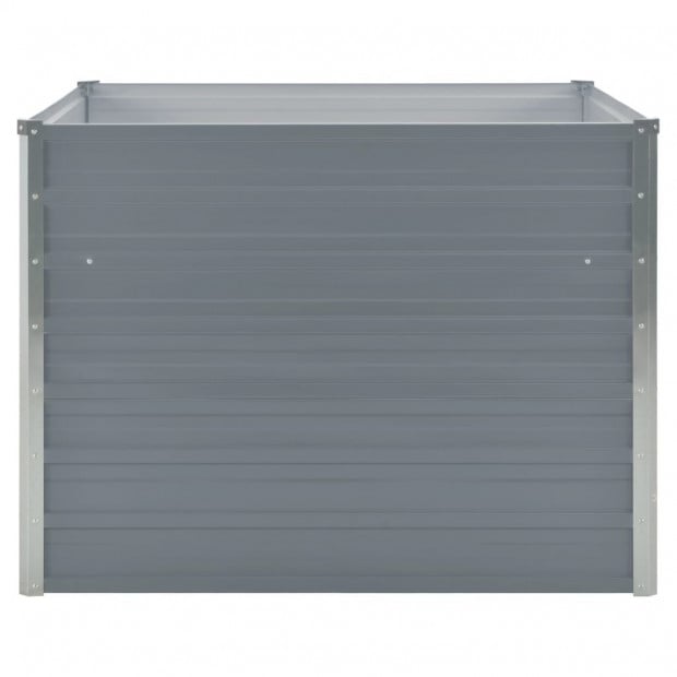 Raised Garden Bed 100x100x77 Cm Galvanised Steel Grey Image 3