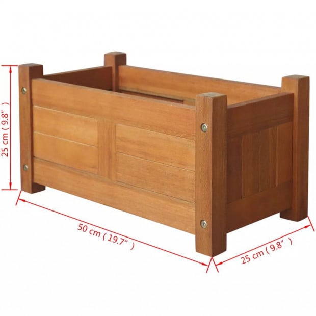 Garden Planter Acacia Wood 50x25x25 Cm Image 5