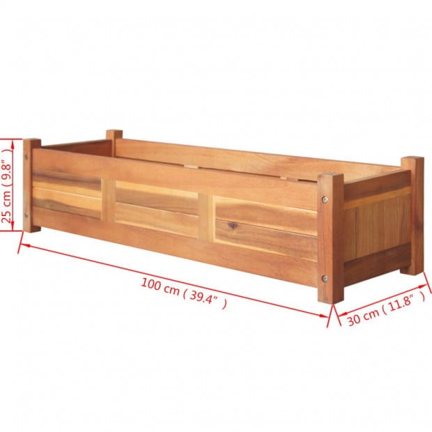 Garden Planter Acacia Wood 100x30x25 Cm Image 5
