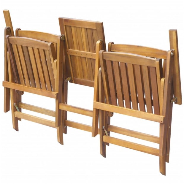 Folding Garden Bench With Tea Table 140 Cm Solid Acacia Wood Image 3