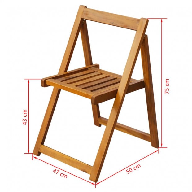 Folding Garden Chairs 2 Pcs Solid Acacia Wood Image 5
