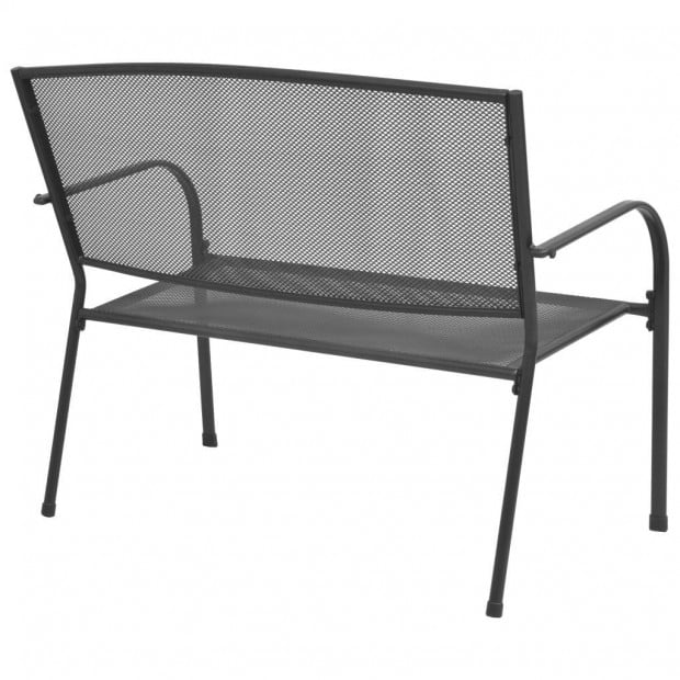 Garden Bench 108 Cm Steel And Mesh Anthracite Image 2