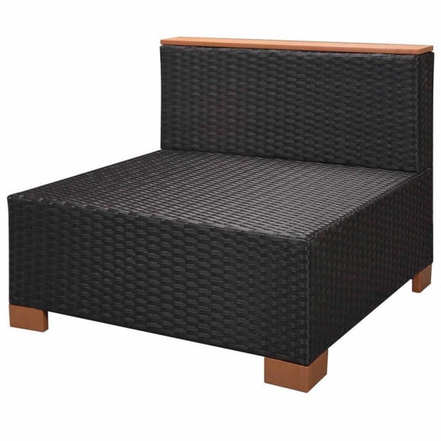 10 Piece Garden Lounge Set With Cushions Poly Rattan Black Image 6