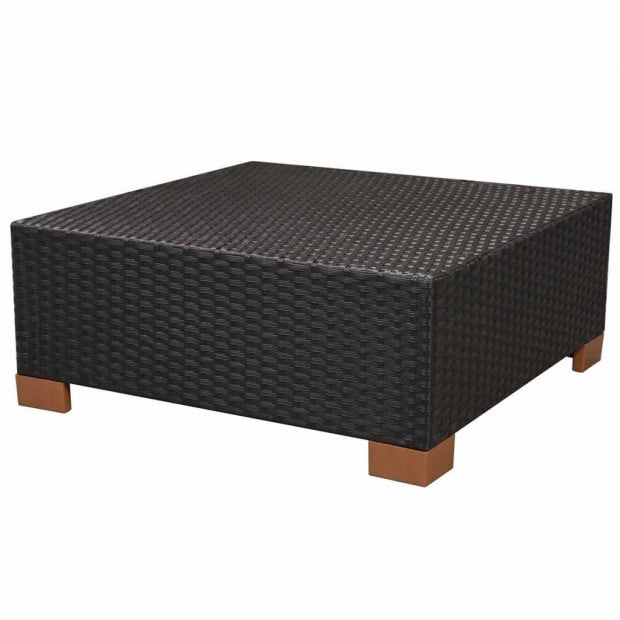 10 Piece Garden Lounge Set With Cushions Poly Rattan Black Image 7