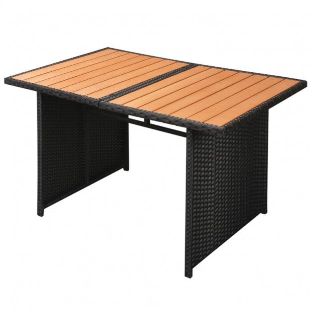10 Piece Garden Lounge Set With Cushions Poly Rattan Black Image 9