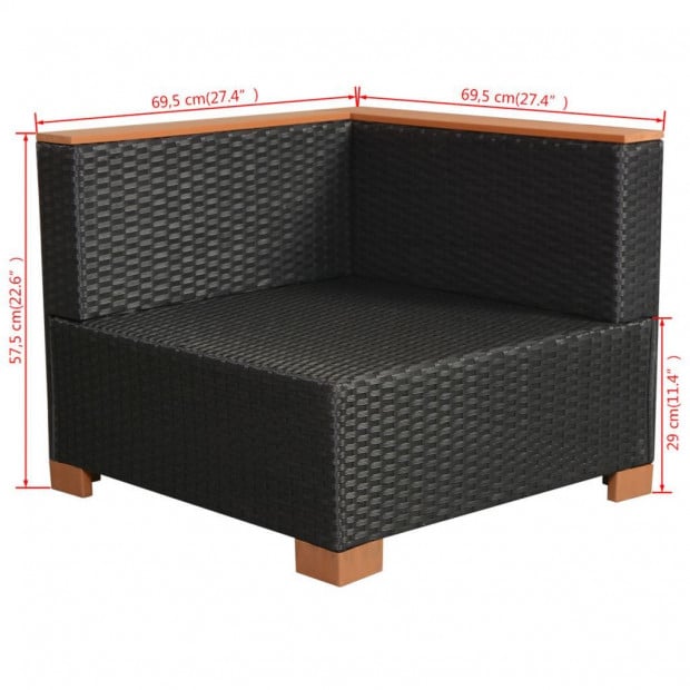 10 Piece Garden Lounge Set With Cushions Poly Rattan Black Image 10