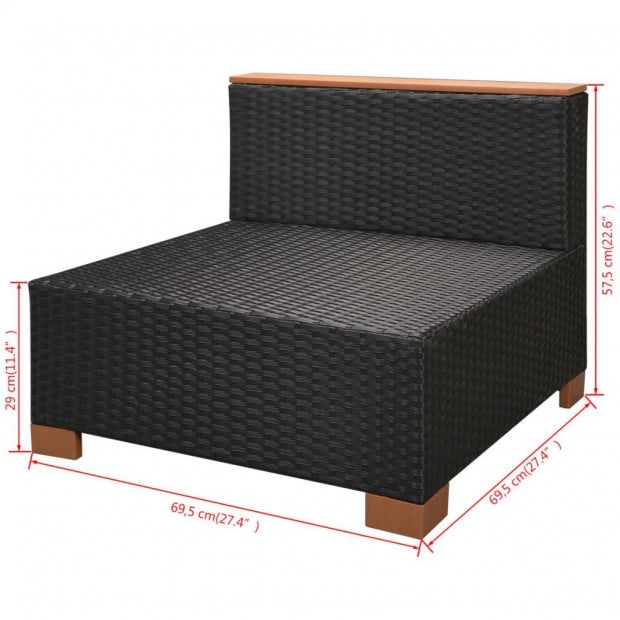 10 Piece Garden Lounge Set With Cushions Poly Rattan Black Image 11