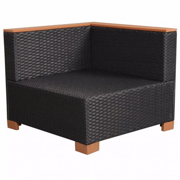 Garden Sofa Poly Rattan Black Image 7