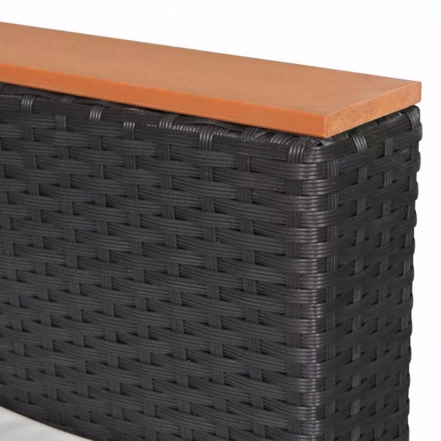 Garden Sofa Poly Rattan Black Image 8