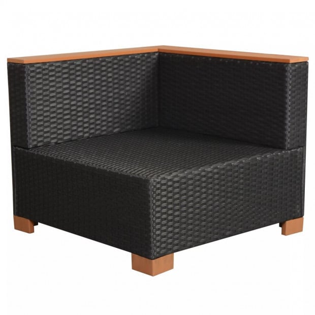 6 Piece Garden Lounge Set With Cushions Poly Rattan Black Image 10