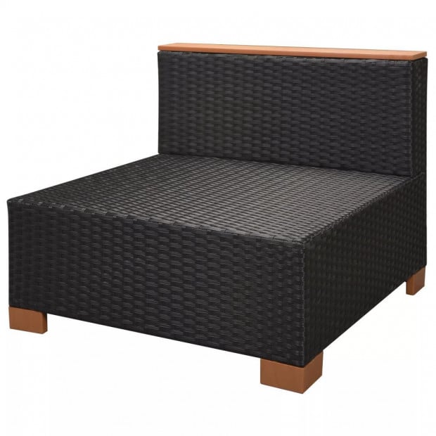 6 Piece Garden Lounge Set With Cushions Poly Rattan Black Image 11