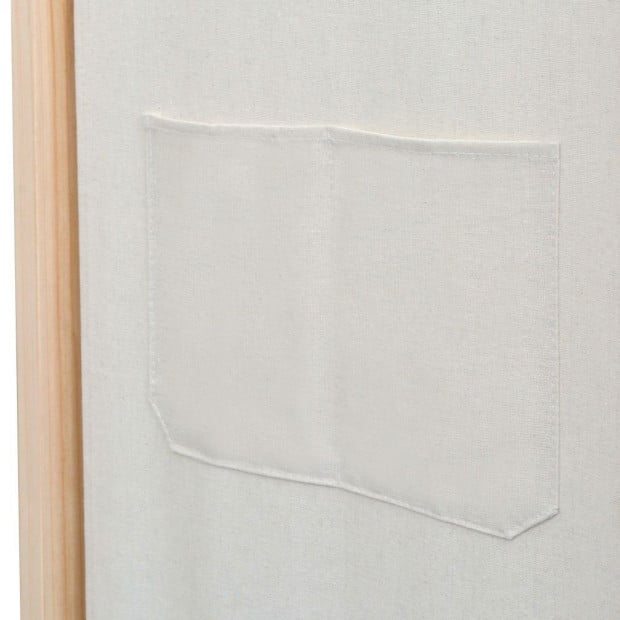 3-panel Room Divider Cream 120x170x4 Cm Fabric Image 2