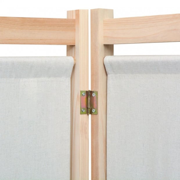 3-panel Room Divider Cream 120x170x4 Cm Fabric Image 5