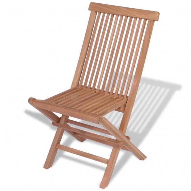 Folding Garden Chairs 4 Pcs Solid Teak Wood Image 2