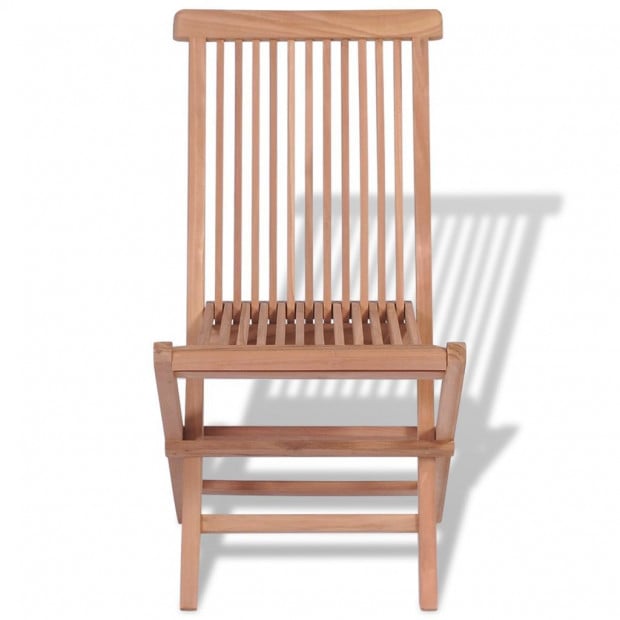 Folding Garden Chairs 4 Pcs Solid Teak Wood Image 3