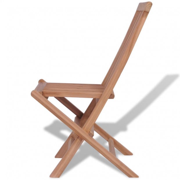 Folding Garden Chairs 4 Pcs Solid Teak Wood Image 5