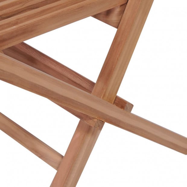 Folding Garden Chairs 4 Pcs Solid Teak Wood Image 7