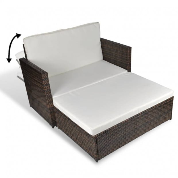 Garden Sofa Poly Rattan Brown Image 3
