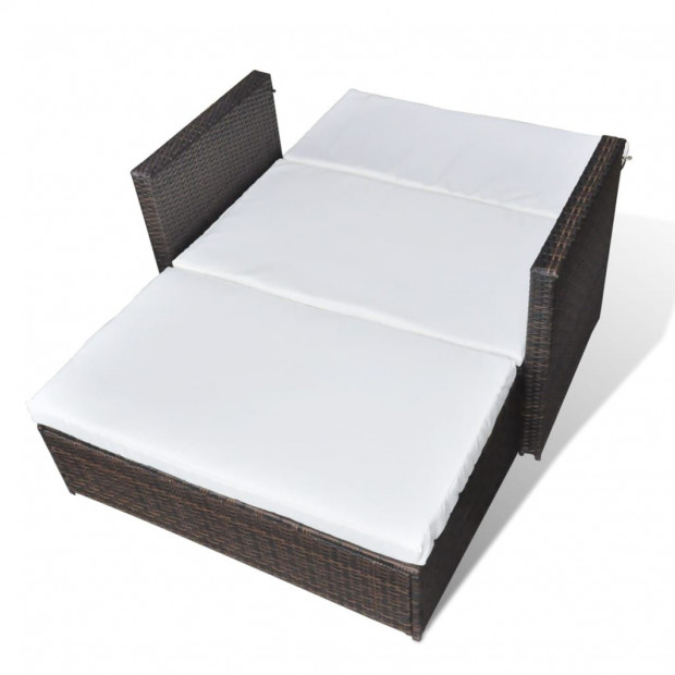 Garden Sofa Poly Rattan Brown Image 6