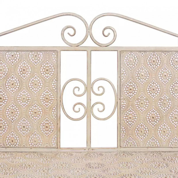 Garden Bench 115 Cm Steel White Image 4