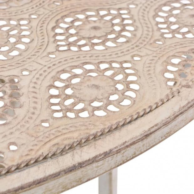 3 Piece Bistro Set Steel White Image 3