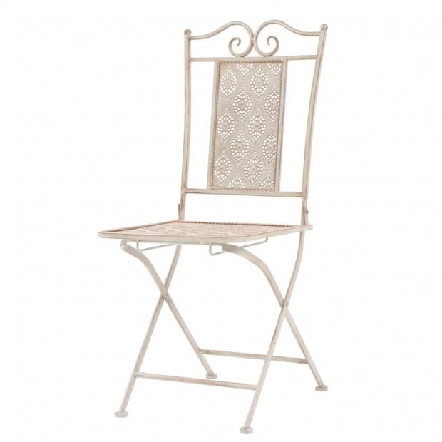 3 Piece Bistro Set Steel White Image 4
