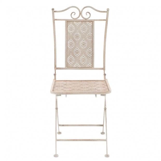 3 Piece Bistro Set Steel White Image 5
