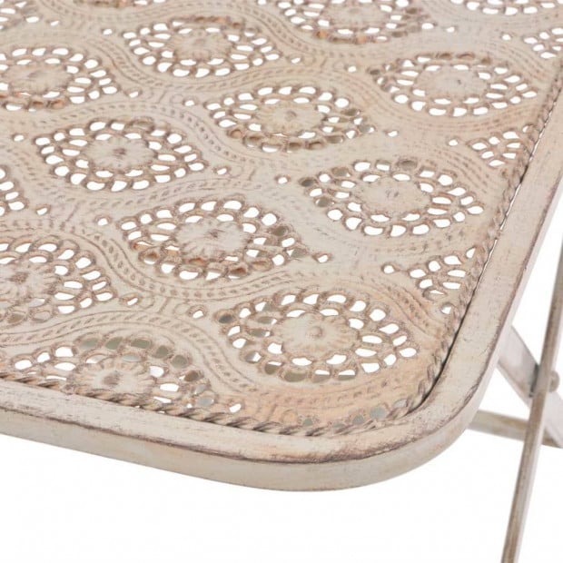3 Piece Bistro Set Steel White Image 7