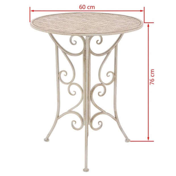 3 Piece Bistro Set Steel White Image 9