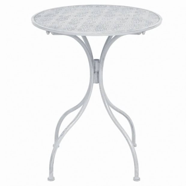 3 Piece Bistro Set Steel White Image 2