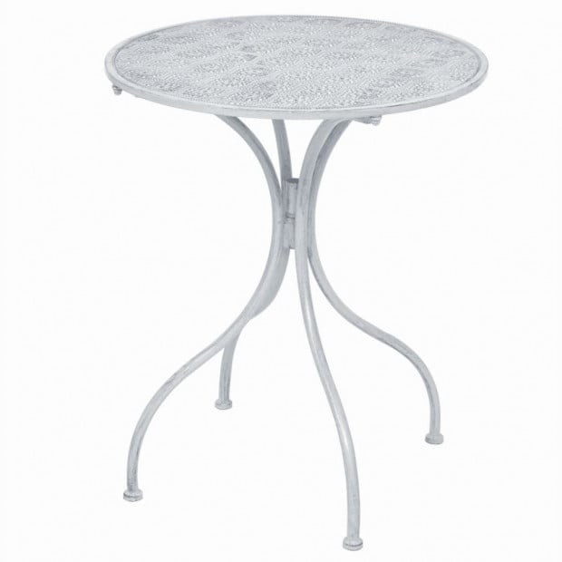 3 Piece Bistro Set Steel White Image 3