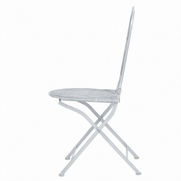 3 Piece Bistro Set Steel White Image 6