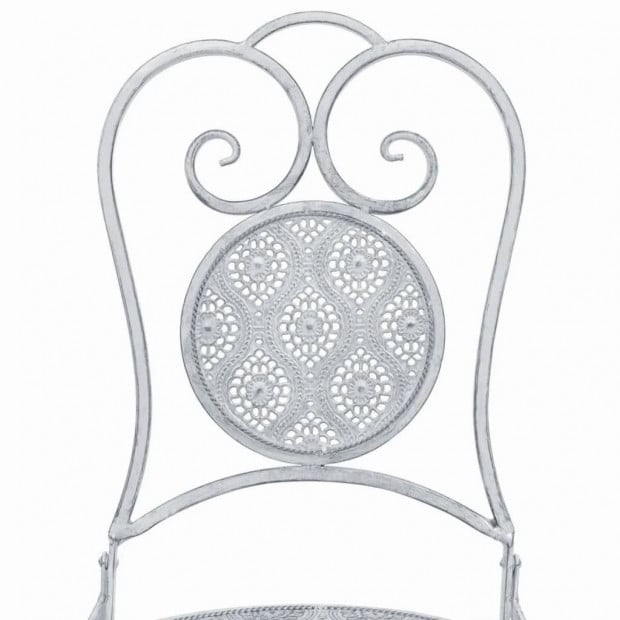 3 Piece Bistro Set Steel White Image 7