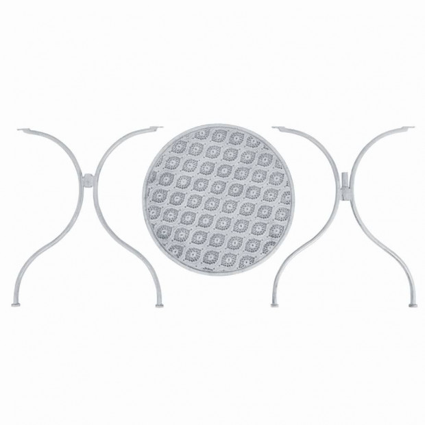 3 Piece Bistro Set Steel White Image 10