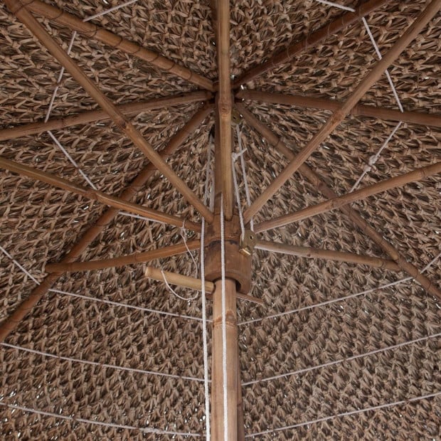 Bamboo Parasol With Banana Leaf Roof 210 Cm Image 2
