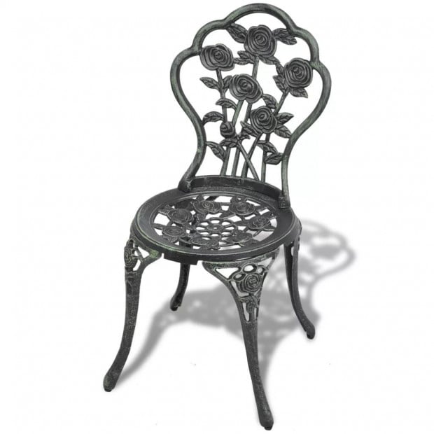 Bistro Chairs 2 Pcs Cast Aluminium Green Image 2