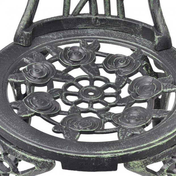 Bistro Chairs 2 Pcs Cast Aluminium Green Image 4