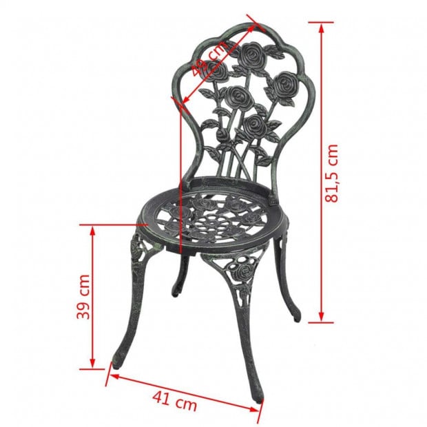 Bistro Chairs 2 Pcs Cast Aluminium Green Image 6