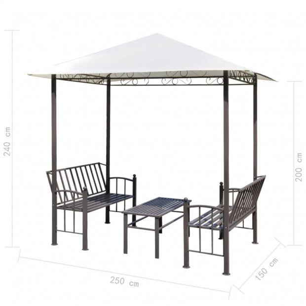 Garden Pavilion With Table And Benches 2.5x1.5x2.4 M Image 6