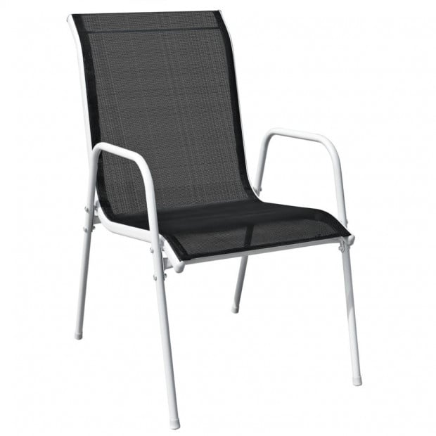 9 Piece Outdoor Dining Set Steel Black Image 4