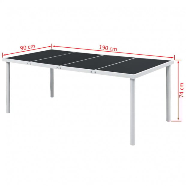 9 Piece Outdoor Dining Set Steel Black Image 5