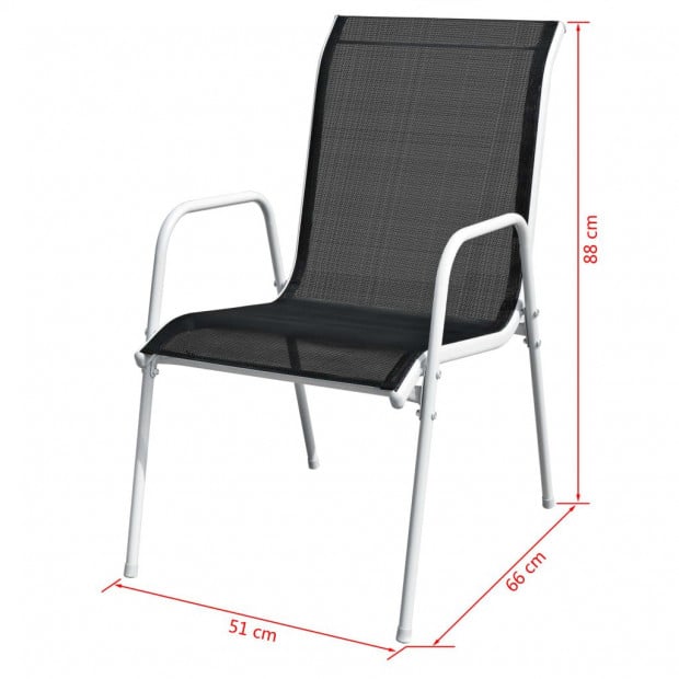 9 Piece Outdoor Dining Set Steel Black Image 6