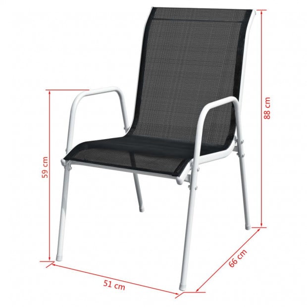 3 Piece Bistro Set Steel Black Image 11