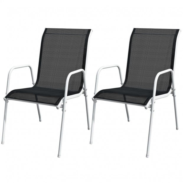 3 Piece Bistro Set Steel Black Image 4