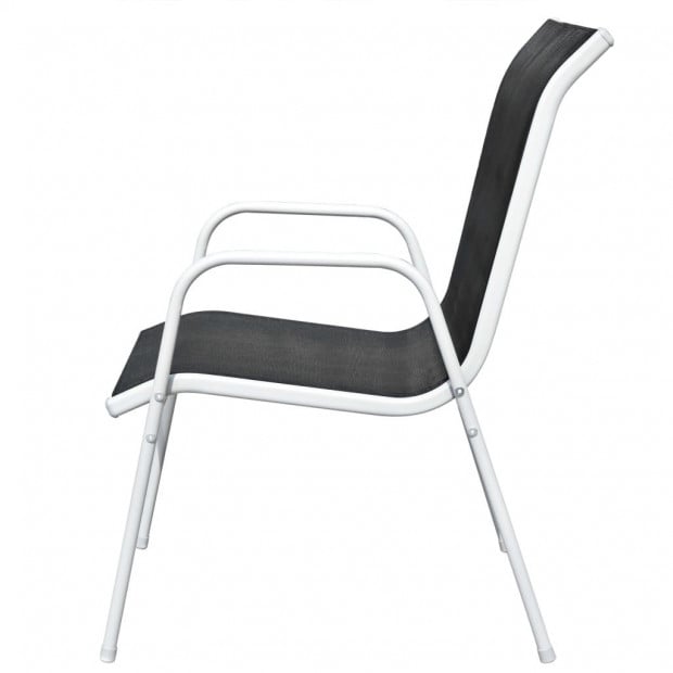 3 Piece Bistro Set Steel Black Image 7